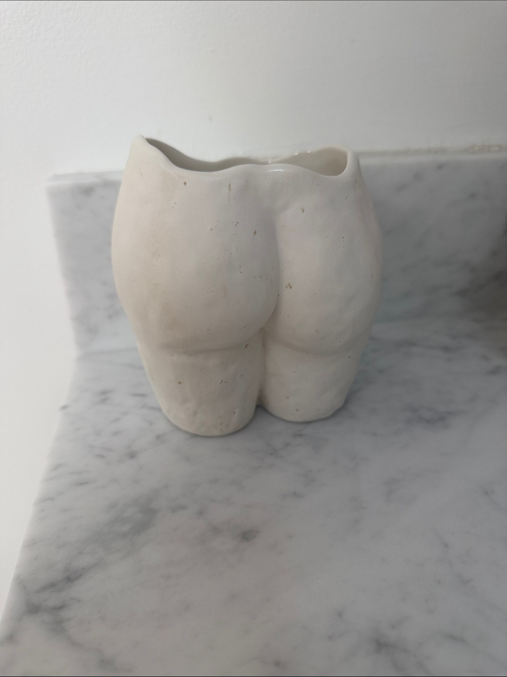 Anissa Kermiche Handcrafted White Ceramic Torso Vase - Home Art